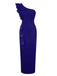 1930s Solid Ruffle One-Shoulder Slit Dress, vintage dress, retro fashion - perfect for women who love vintage and retro fashion