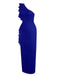 1930s Solid Ruffle One-Shoulder Slit Dress, vintage dress, retro fashion - perfect for women who love vintage and retro fashion