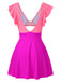 1930s Solid Ruffles Cut-Out Patchwork Swimdress, vintage dress, retro fashion - perfect for women who love vintage and retro fashion