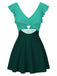 1930s Solid Ruffles Cut-Out Patchwork Swimdress, vintage dress, retro fashion - perfect for women who love vintage and retro fashion