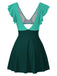 1930s Solid Ruffles Cut-Out Patchwork Swimdress, vintage dress, retro fashion - perfect for women who love vintage and retro fashion
