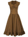 1930s Solid Ruffles Square Neck Steampunk Dress — a 1930s silhouette that turns sidewalks into runways