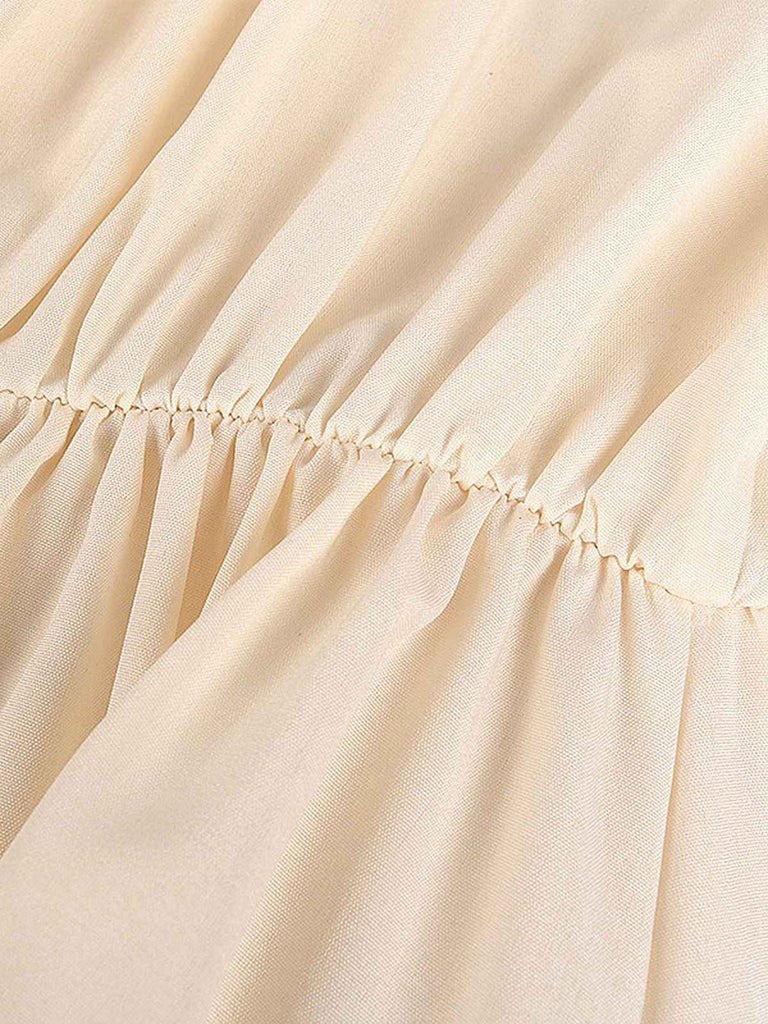 1930s Solid Square Neck Puff Sleeves Dress — the kind of 1930s dress that makes strangers smile