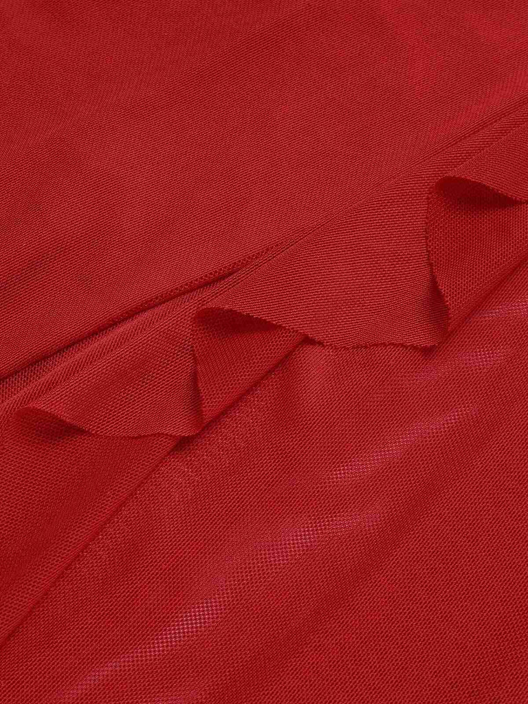 1930s Solid V-Neck Ruffle Sheer Nightgown, vintage fashion, retro style - perfect for women who love vintage and retro fashion
