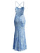 1930s Spaghetti Strap 3D Floral Maxi Mermaid Dress | vintage dress, retro fashion, elegant style - perfect for retro fashion enthusiasts