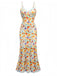 1930s Spaghetti Strap Floral Lace Backless Dress - vintage dress, retro fashion