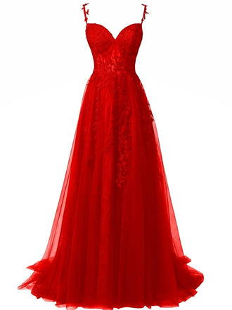 1930s Spaghetti Strap Lace Tulle Maxi Dress - vintage dress, retro fashion