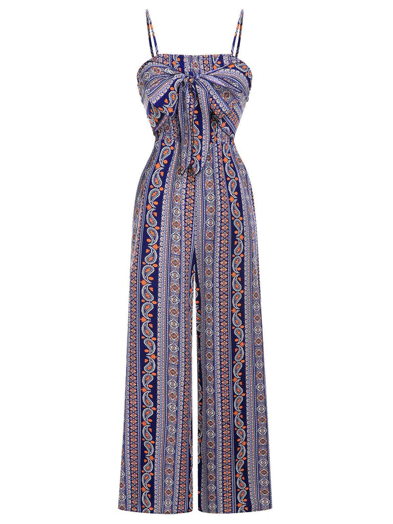 She finds her 1930s story in this 1930s Spaghetti Strap Lace-Up Bohemian Jumpsuit