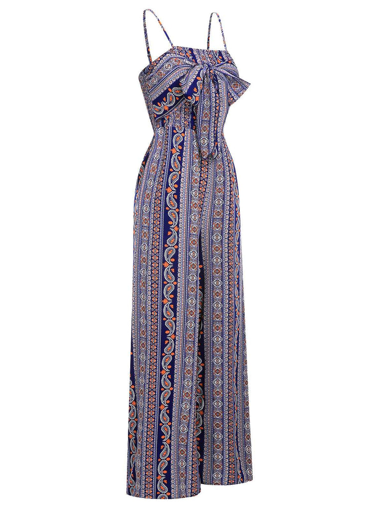 1930s Spaghetti Strap Lace-Up Bohemian Jumpsuit: timeless 1930s elegance she makes her own