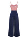 Dark Blue 1930s Spaghetti Strap Stripes Jumpsuit — 1930s style that transcends decades