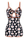 She's wearing 1930s Spaghetti Straps Cartoon Flowers Boxer Swimsuit and the whole beach remembers the 1930s