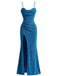 1930s Sparkle Cowl Neck Corset High Slit Mermaid Dress, vintage dress, retro fashion - vintage inspired fashion