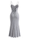 1930s Sparkle Cowl Neck Corset High Slit Mermaid Dress, vintage dress, retro fashion - vintage inspired fashion