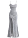 1930s Sparkle Cowl Neck Corset High Slit Mermaid Dress, vintage dress, retro fashion - vintage inspired fashion