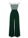 Dark Blue 1930s Stripe Off-Shoulder Jumpsuit, vintage romper, retro jumpsuit - perfect for women who love vintage and retro fashion