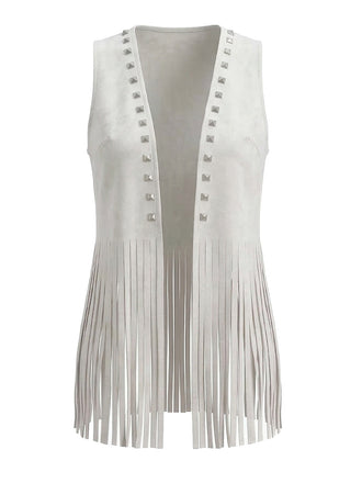 1930s Suede Studded Fringe Western Vest, vintage fashion, retro style - perfect for women who love vintage and retro fashion