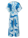 1930s Tie-Dye V-Neck Pleated Ring Jumpsuit, vintage romper, retro jumpsuit - perfect for women who love vintage and retro fashion