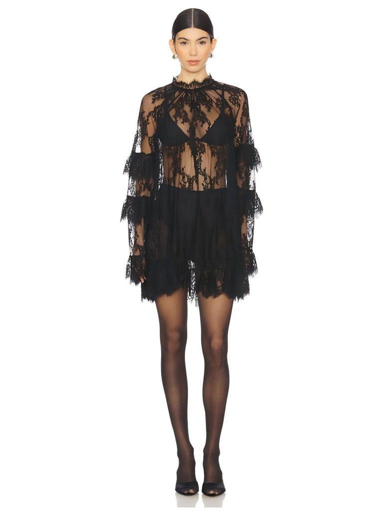 1930s Transparent Lace Perspective Slip Dress - vintage dress, retro fashion
