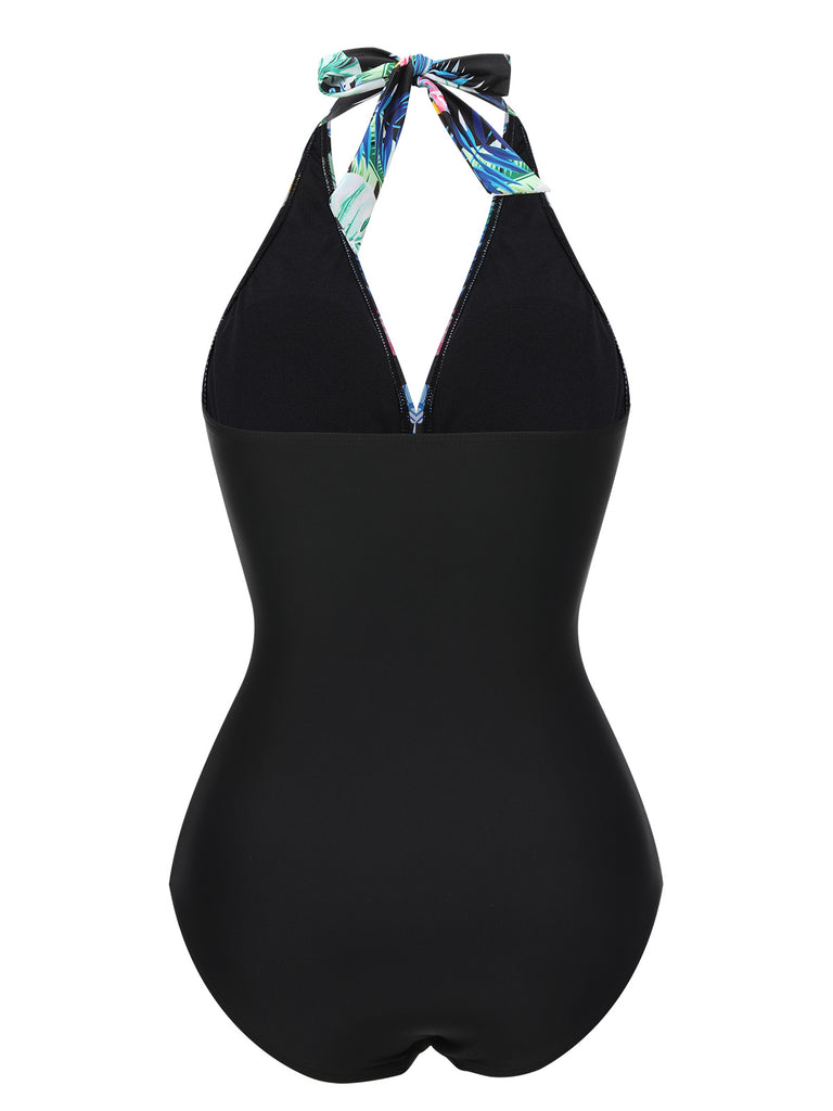 1930s Tropical Plants Lace-Up Halter Swimsuit — because 1930s glamour never goes out of style