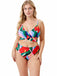 1930s Tropical Print Wrap Swimsuit & Cover Up - vintage swimsuit, pin-up style