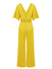 1930s V-Neck Knitted Solid Jumpsuit: timeless 1930s elegance she makes her own