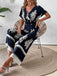 1930s V-Neck National Totem Wideleg Jumpsuit — 1930s vintage charm for her modern wardrobe