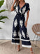 She finds her 1930s story in this 1930s V-Neck National Totem Wideleg Jumpsuit