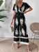She finds her 1930s story in this 1930s V-Neck National Totem Wideleg Jumpsuit