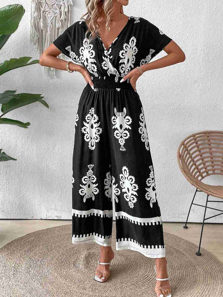 1930s V-Neck National Totem Wideleg Jumpsuit — 1930s style that transcends decades