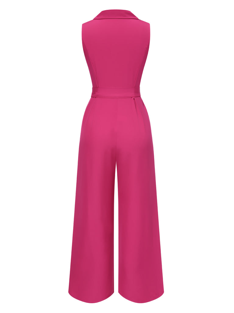 1930s VNeck Solid Belted Sleeveless | 1930s | vintage romper, retro jumpsuit