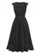 1930s V-Neck Solid Ruffled Hem Tie-Up Dress | vintage dress, retro fashion, elegant style - perfect for retro fashion enthusiasts