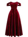 Wine Red 1930s Velvet Corset Formal Dress - vintage dress, retro fashion, elegant style for vintage lovers