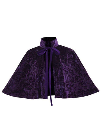 1930s Velvet Medieval Lace-Up Halloween Cape - vintage fashion, retro style