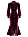 1930s Velvet Pearl Lantern Sleeve Mermaid Dress - vintage dress, retro fashion
