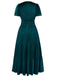 1930s Velvet Solid Short Sleeve Maxi Dress - vintage dress, retro fashion