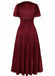 1930s Velvet Solid Short Sleeve Maxi Dress - vintage dress, retro fashion