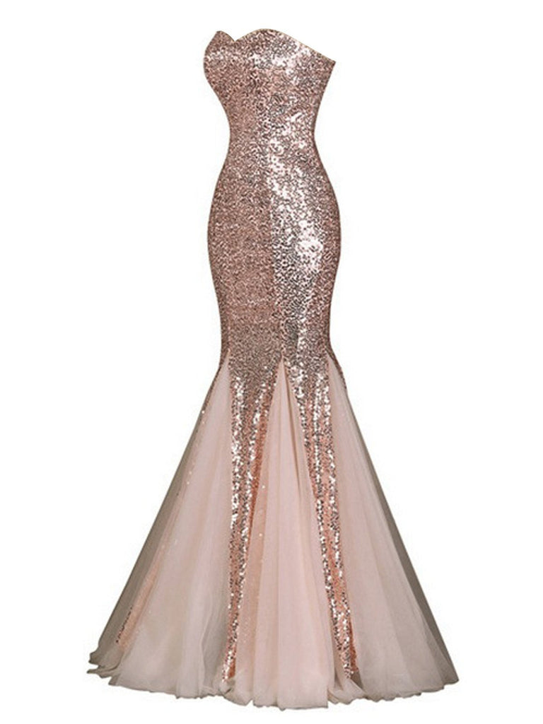 She slips into this 1930s Vintage Sequin Strapless Dress and suddenly it's a 1930s daydream