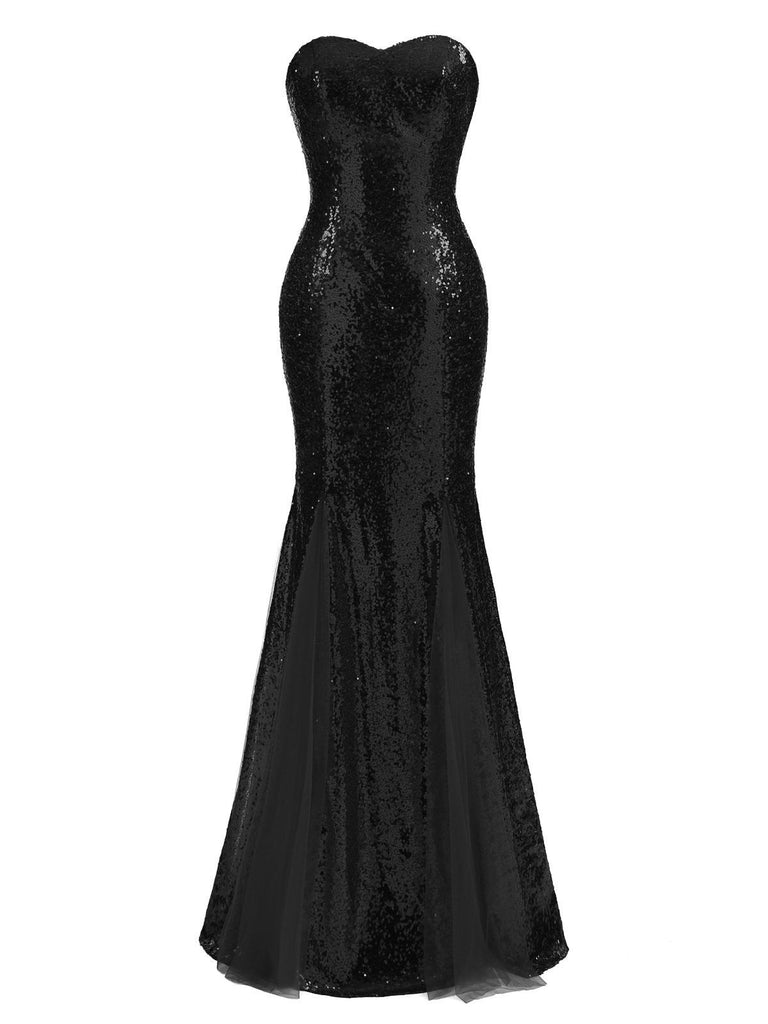 1930s Vintage Sequin Strapless Dress — the kind of 1930s dress that makes strangers smile