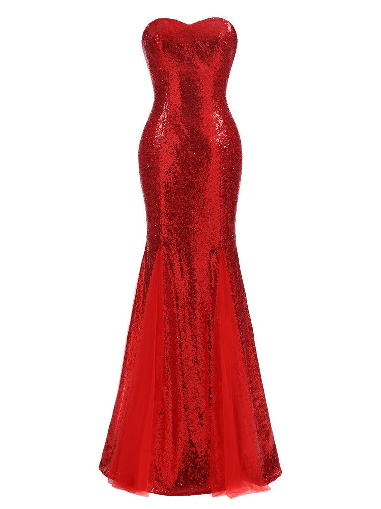 This 1930s Vintage Sequin Strapless Dress wraps her in 1930s elegance, one twirl at a time
