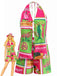 2PCS 1940s Floral Pineapple Spaghetti Strap Cardigan & Shorts - vintage fashion, retro style