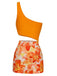 1940s 3D Floral One-Shoulder One-Piece Swimdress - vintage dress, retro fashion
