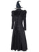 Black 1940s Wicked-Inspired Elphaba Witch Costume With Hat - vintage fashion, retro style, classic black