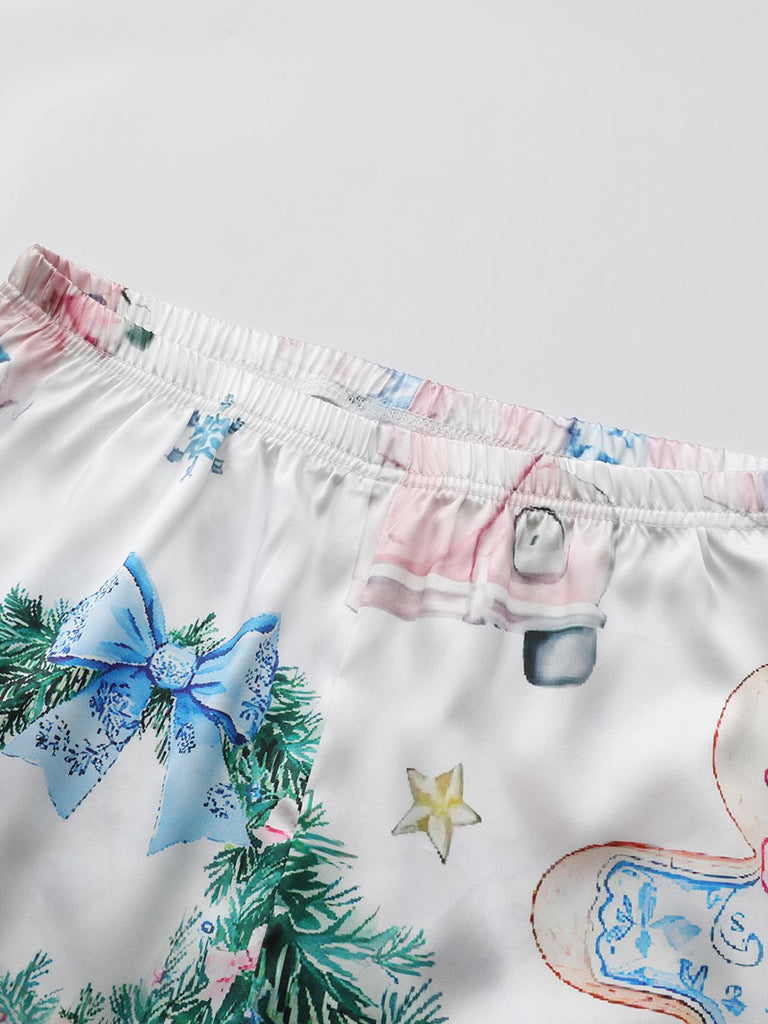 Blue 1940s Christmas Nutcracker Candy Cane Pajama Set - vintage fashion, retro style