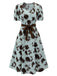 1940s Blue Floral Dress With Bow Belt, vintage dress, retro fashion, floral print - perfect for women who love vintage and retro fashion
