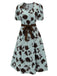 1940s Blue Floral Dress With Bow Belt, vintage dress, retro fashion, floral print - perfect for women who love vintage and retro fashion