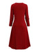 1940s Bow Plaid Knit Dress - vintage dress, retro fashion