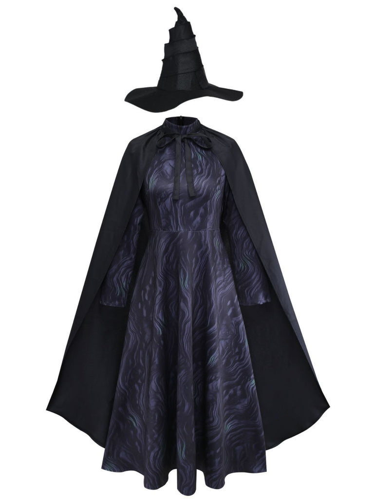 1940s Wicked Witch Elphaba Halloween Cosplay Cape Set - vintage fashion, retro style