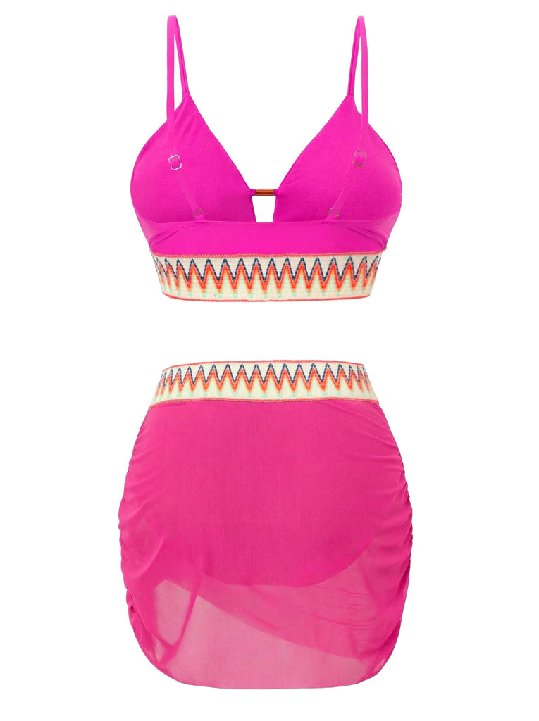 1940s Chevron Mesh Patchwork Tankini Set: beautiful vintage fashion, retro style, classic elegance with timeless appeal