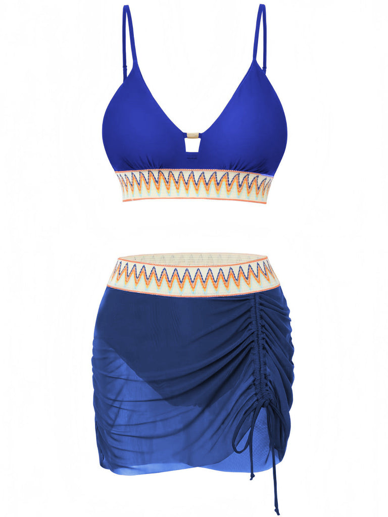 1940s Chevron Mesh Patchwork Tankini Set | vintage fashion, retro style, classic elegance - perfect for retro fashion enthusiasts