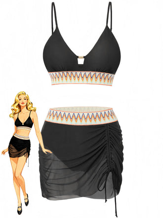 1940s Chevron Mesh Patchwork Tankini Set - vintage fashion, retro style, classic elegance for vintage lovers
